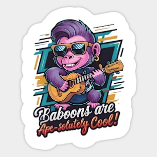 Funky Baboon Rockstar Tee Sticker